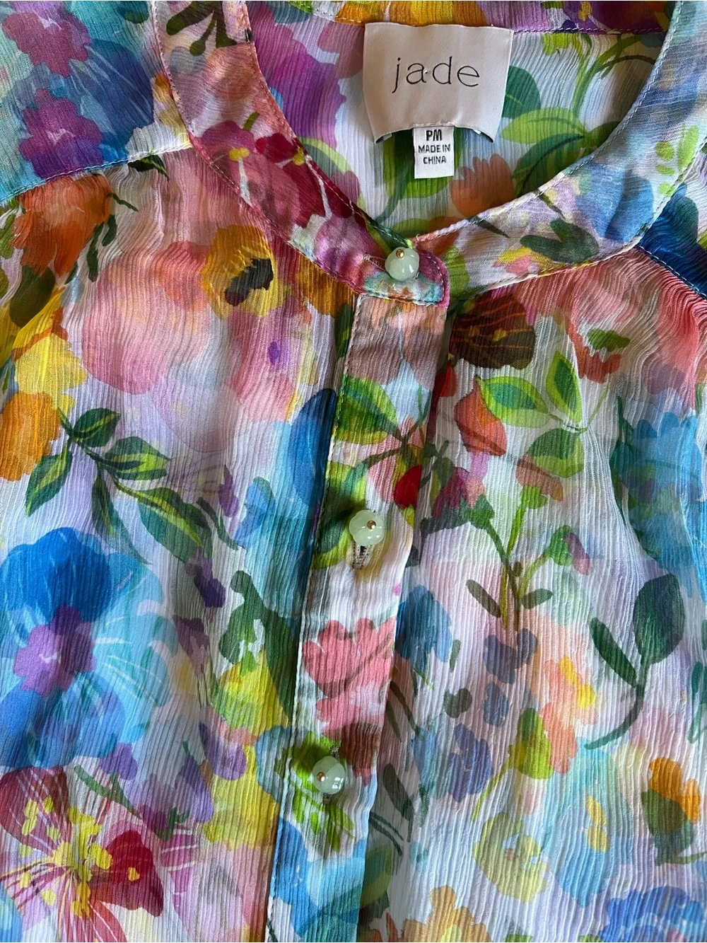 Johnny Was Jade Hunni 100% Silk Blouse